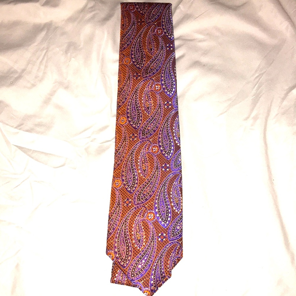 Brand New Saks Fifth Avenue Tie Purple and Orange